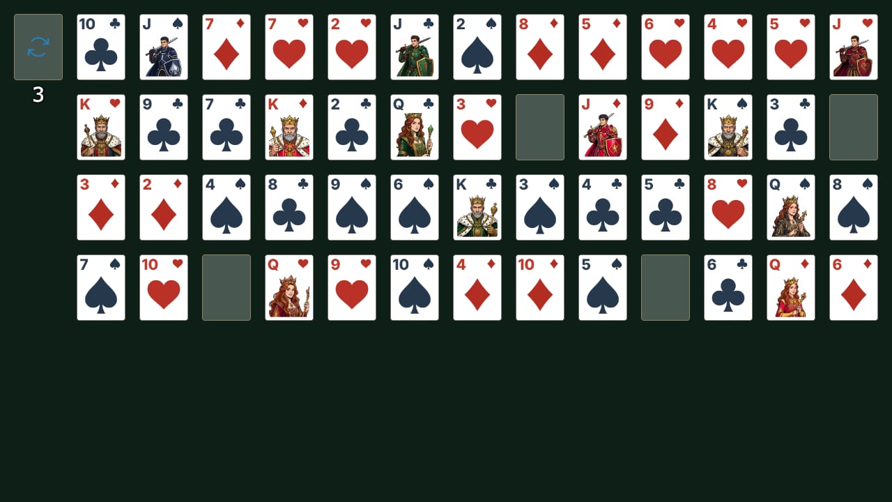 Montana solitaire gameplay screenshot