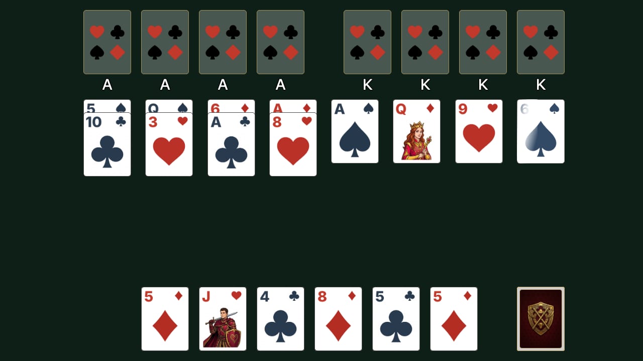 Algerian Patience solitaire gameplay screenshot