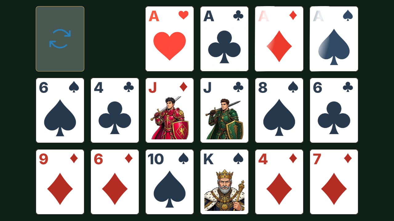 Forty Thieves solitaire gameplay screenshot