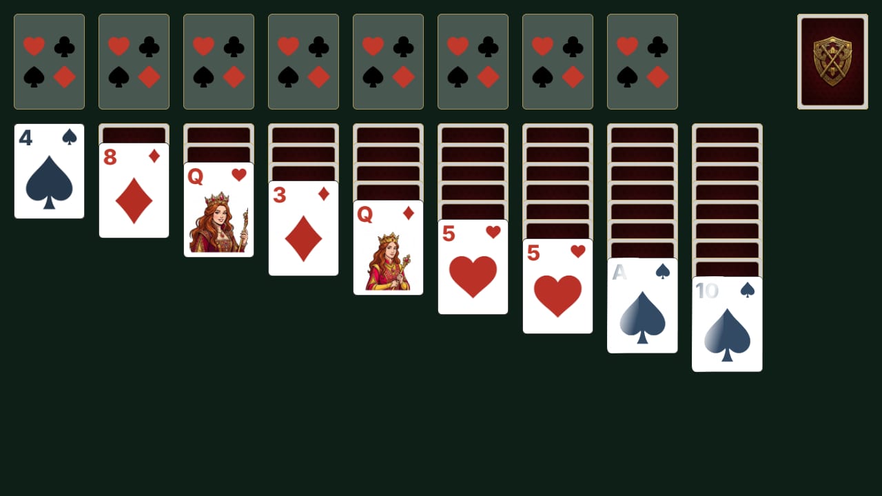 Klondike solitaire gameplay screenshot