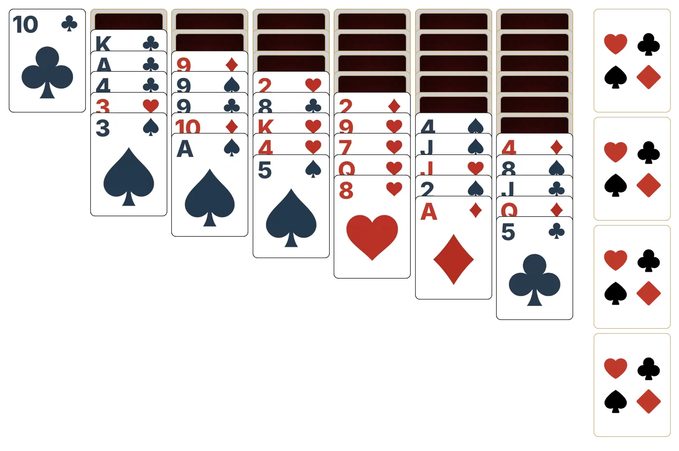 Alaska solitaire - opening position of the walkthrough