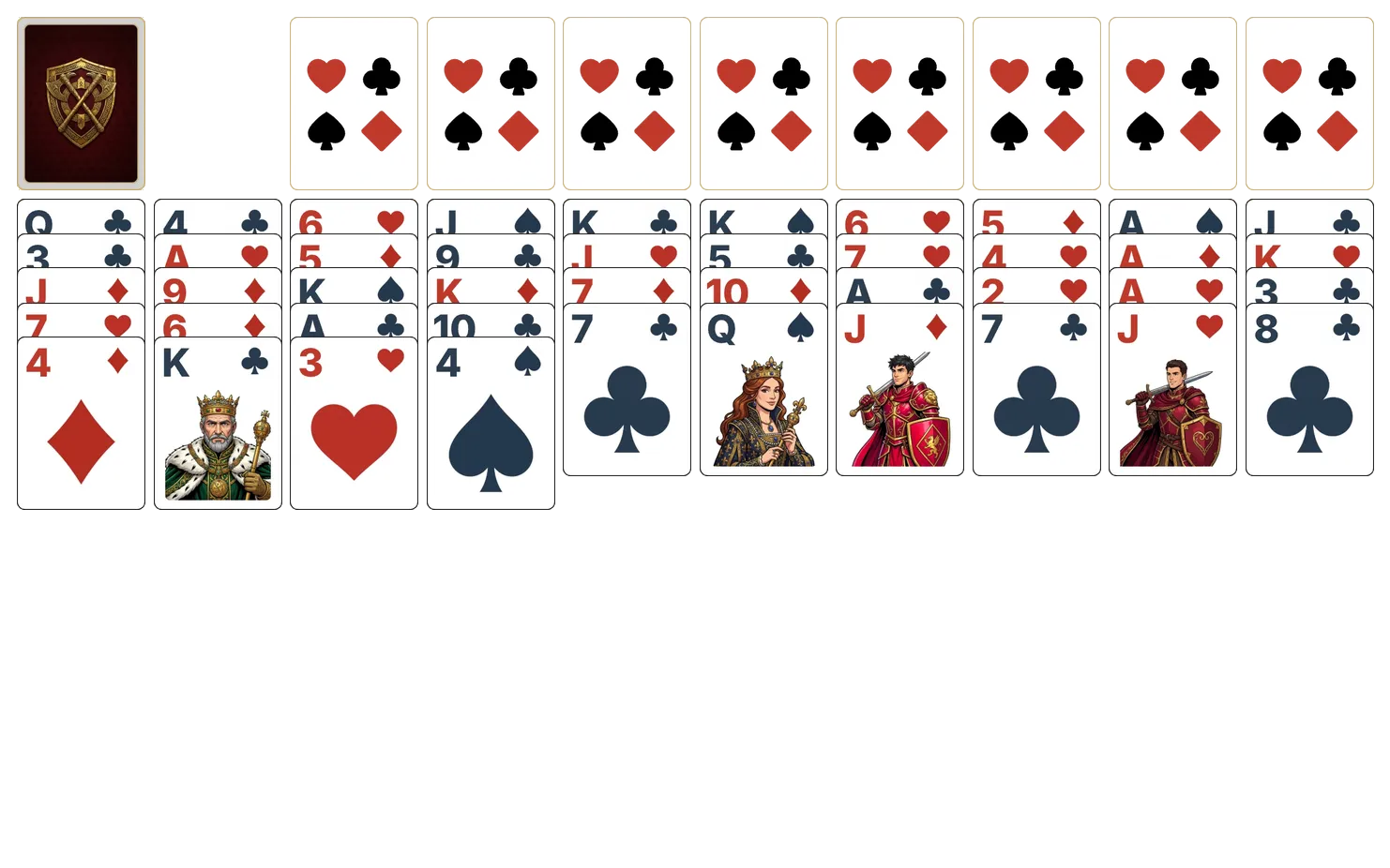 Beetle solitaire - opening position of the walkthrough