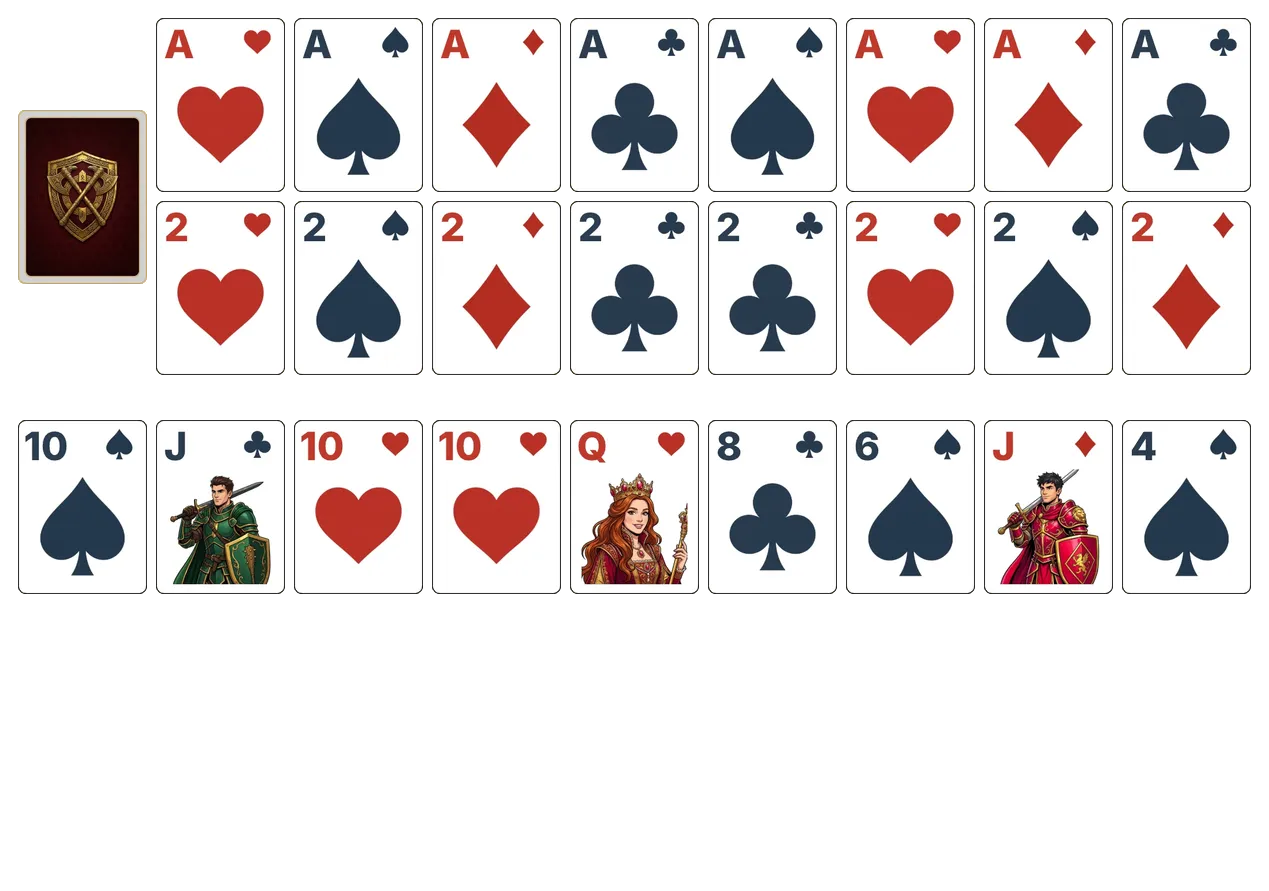 Mount Olympus solitaire - opening position of the walkthrough